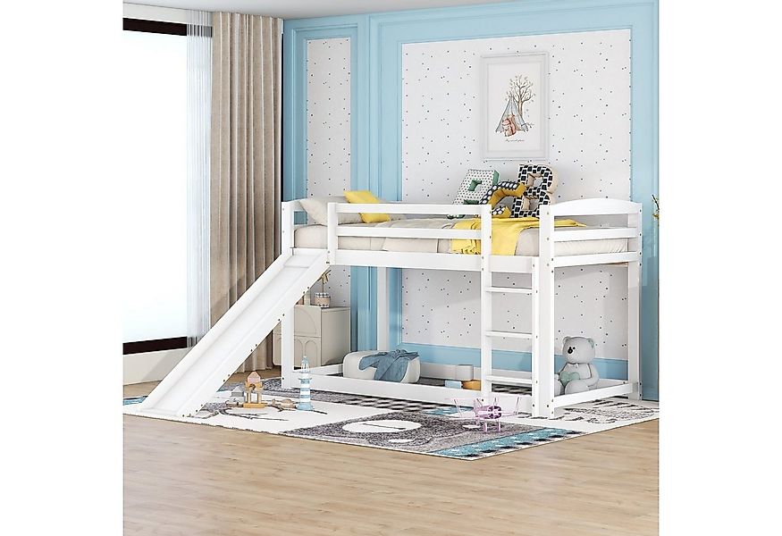 Odikalo Etagenbett Kinderbett Jugendbett Holzbett mit/ohne Rutsche 90x200 W günstig online kaufen