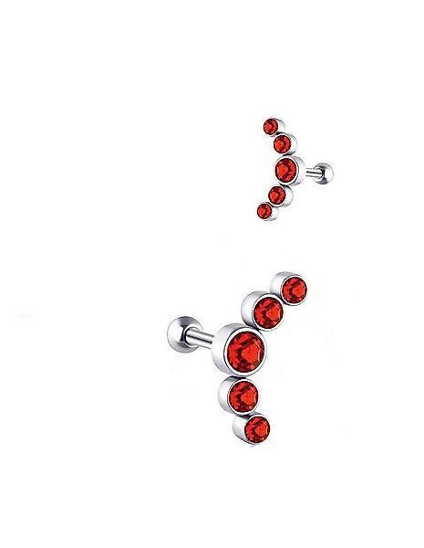 Paletti Single-Ohrstecker Helix Piercing mit roten Farbsteinen, - günstig online kaufen