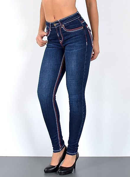 ESRA Skinny-fit-Jeans Jeans Damen Skinny Hose High Waist Jeanshose dicke Na günstig online kaufen