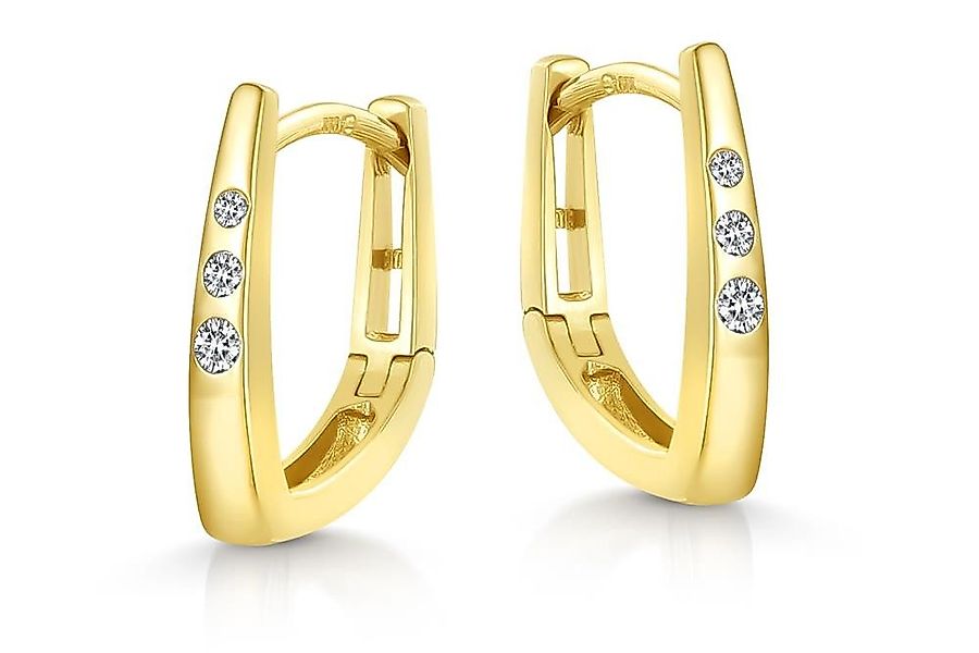 Silberkettenstore Creolen-Set Creolen mit 3 Zirkoniasteinen SJR - echt 333 günstig online kaufen