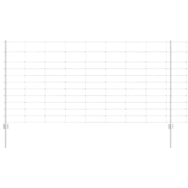 vidaXL Zaun mit Pfosten Silber 1,2 x 25 m Stahl 3337125 günstig online kaufen
