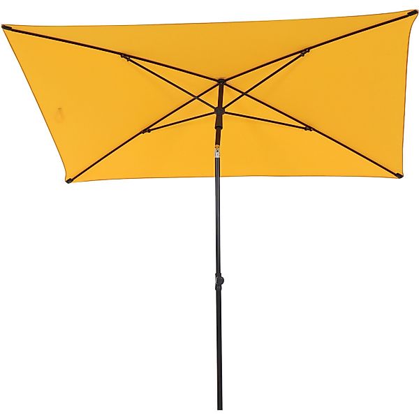 Siena Garden Marktschirm 210 cm x  140 cm Gelb mit Knickfunktion günstig online kaufen