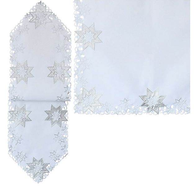 matches21 HOME & HOBBY Tischdecke Tischläufer MALIA Sterne Stick Weihnachte günstig online kaufen