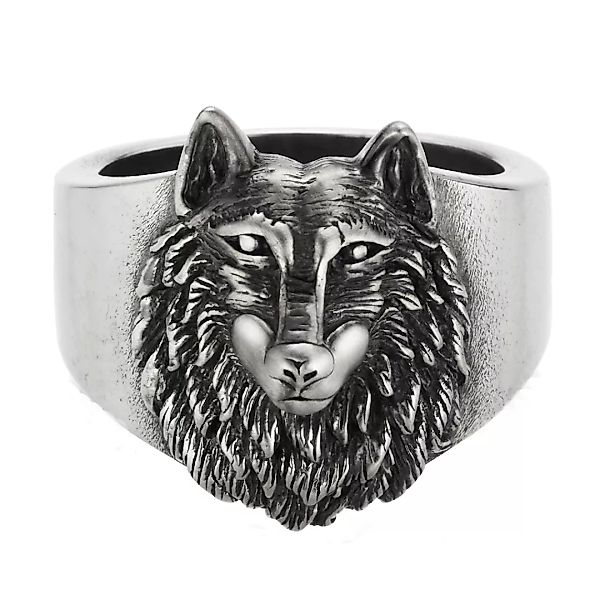 CAÏ Fingerring "925/- Sterling Silber oxidiert Wolf Europa" günstig online kaufen