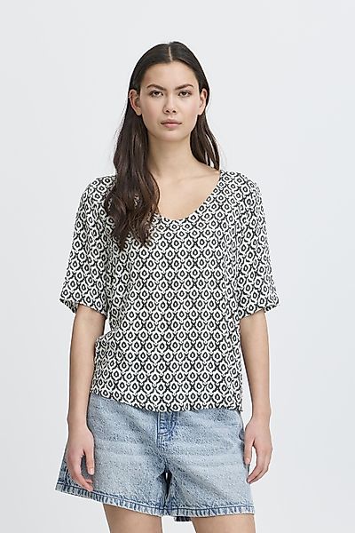 Ichi Kurzarmbluse IHMARRAKECH klassische gemusterte Bluse günstig online kaufen