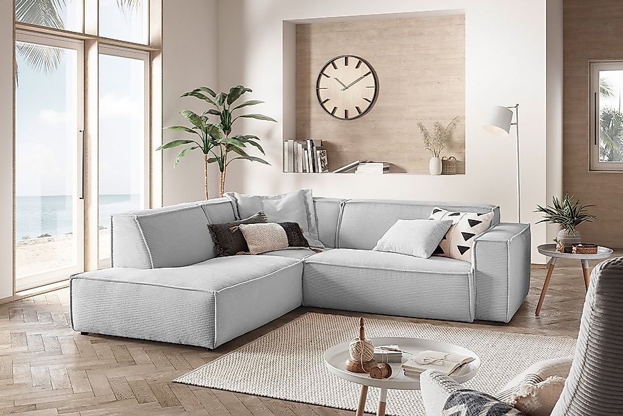 KAWOLA Ecksofa SAMU, Couch L-Form rechts oder links Cord verschiedene Farbe günstig online kaufen