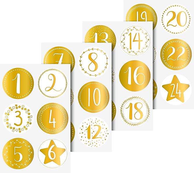 Heyda Deko-Buchstaben Sticker Adventszahlen (24 St), günstig online kaufen