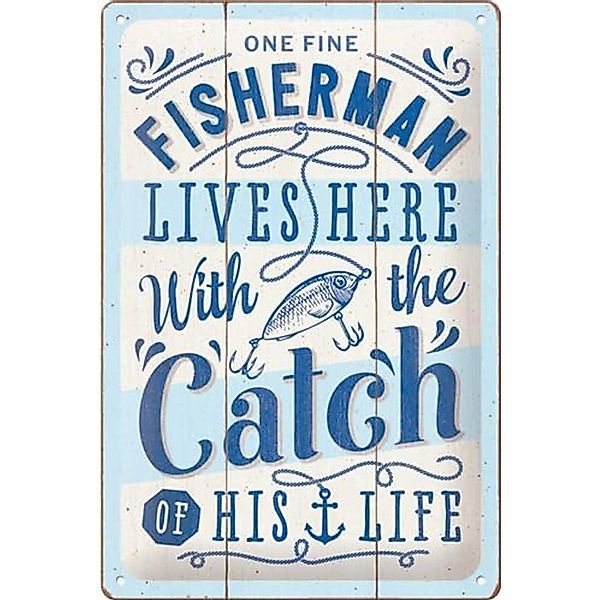 Nostalgic-Art Blechschild 20 x 30cm - Fisherman Catch günstig online kaufen