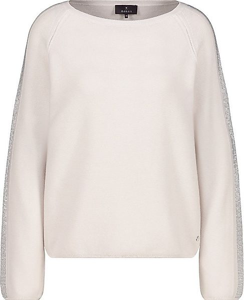Monari Rundhalspullover Glitzer Strasssteine am Ärmel günstig online kaufen