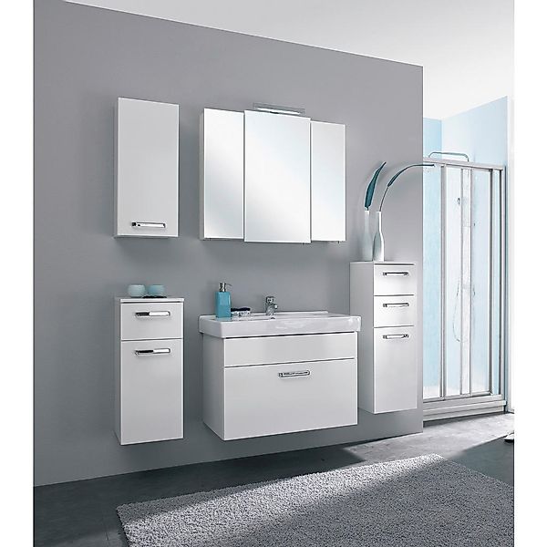 Badezimmer-Set Quickset 312 weiß glanz B/H/T: ca. 143x200x48 cm günstig online kaufen