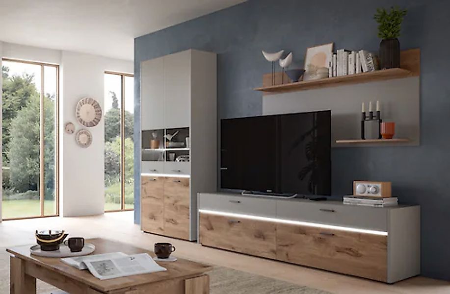 INOSIGN Wandboard »Spezia, Breite 140cm, in Hellgrau, 2 Ablageböden«, Wandr günstig online kaufen
