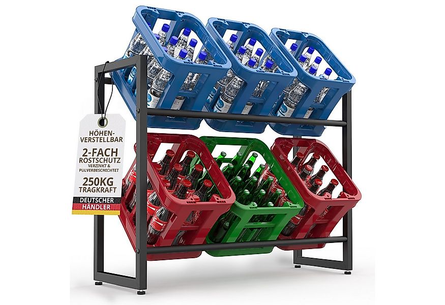 LAWA Living and Lifestyle Kastenständer Getränkeregal 6 Kästen höhenverstel günstig online kaufen