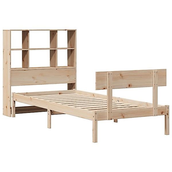 vidaXL Bett Massivholzbett mit Regal ohne Matratze 90x200 cm Kiefernholz günstig online kaufen
