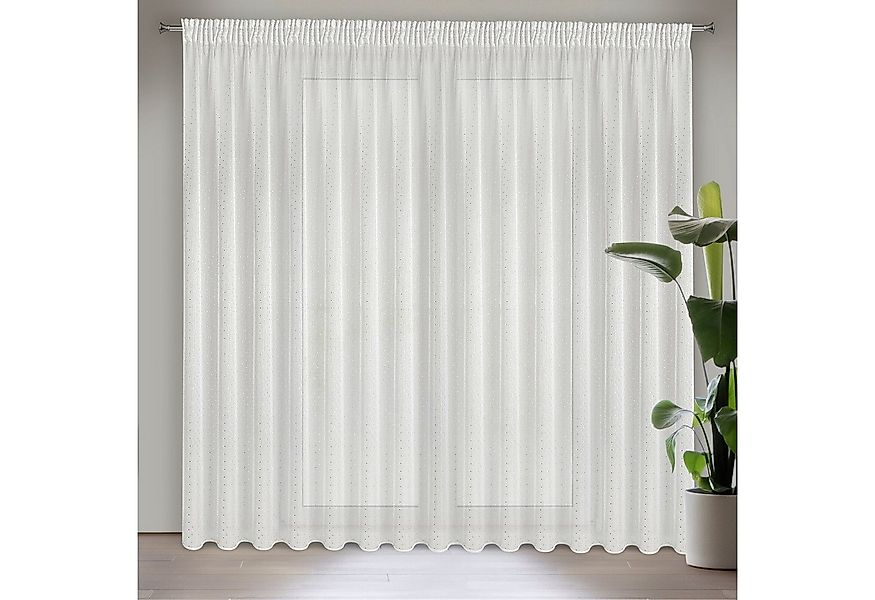 Eurofirany Gardine 400x250 cm Durchsichtig Weiß Reinweiß Transparent, Kräus günstig online kaufen