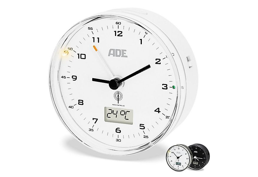 ADE Funkwecker Analoger Wecker mit Temperaturanzeige, ohne Ticken mit Beleu günstig online kaufen