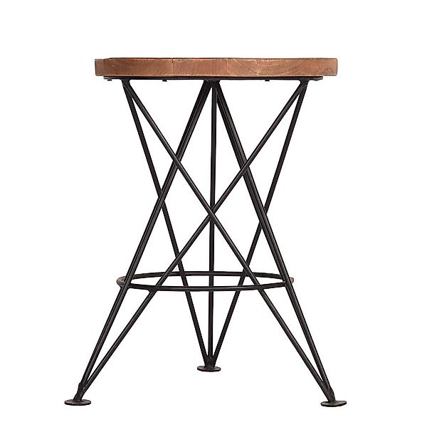 Hocker aus Mangobaum Massivholz und Metall Loft Design günstig online kaufen