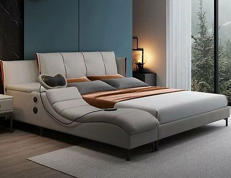 JVmoebel Bett Multifunktion Doppel Luxus Design Leder Bett Polster Betten H günstig online kaufen