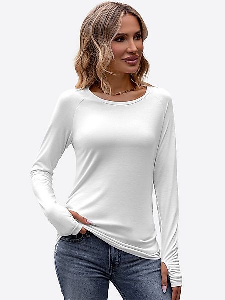 Imily Bela T-Shirt Damen Basic Langarm Raglanärmeln Rundhals (Packung, 1-tl günstig online kaufen