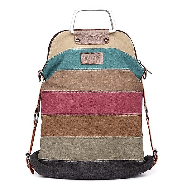 KONO Shopper Mehrfarbengestreifte Segeltuch Handtaschen Kreuzkörper günstig online kaufen
