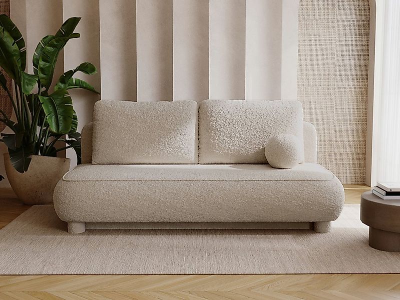 Compleo Schlafsofa Sofa ohne Armlehnen, moderne runde Form, Moderne Couch, günstig online kaufen