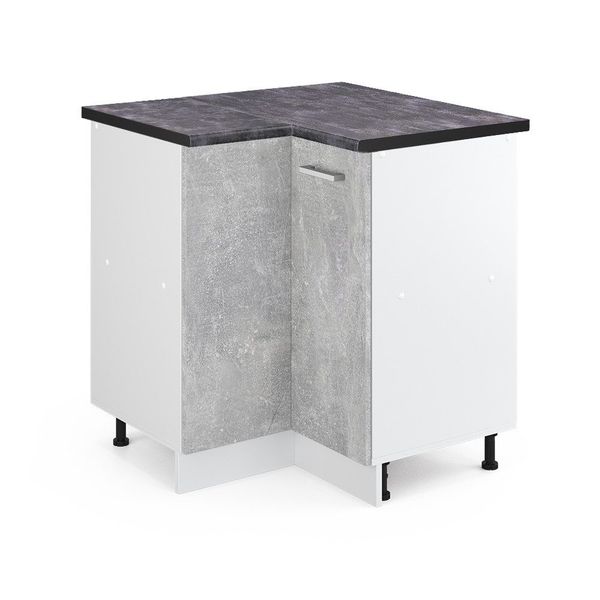 Vicco Eckunterschrank R-Line, Beton/Weiß, 75.6 cm, günstig online kaufen