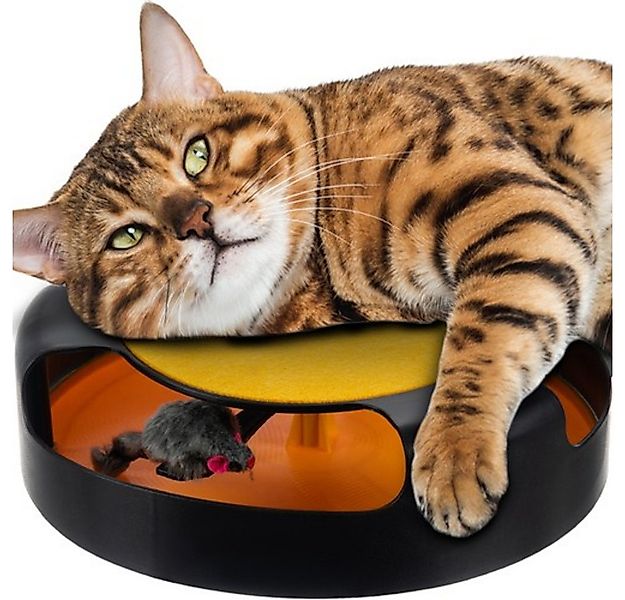 Purlov Katzenspielrad Katzenspielzeug Spielmaus, Kunststoff, Filzmatte zum günstig online kaufen