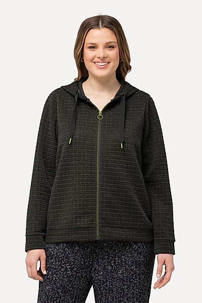 Ulla Popken Sweatjacke Kapuzenjacke Metallic-Effekt Struktur günstig online kaufen