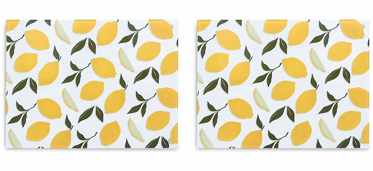 Zeller Present Schneidebrett "Glasschneideplatte "Lemons", 2er Set" Silikon günstig online kaufen