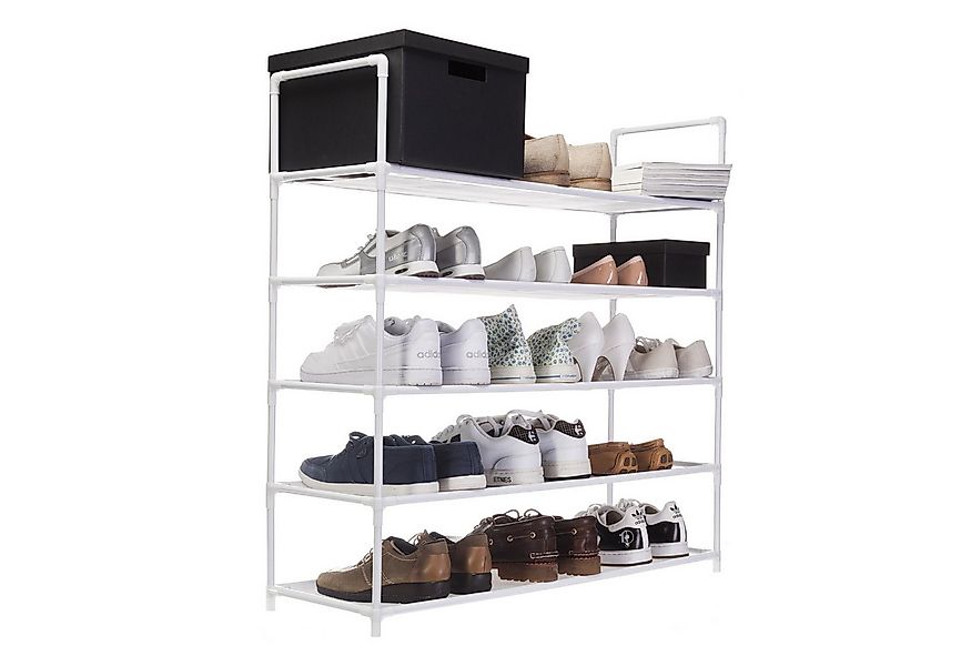 Goods+Gadgets Schuhregal XXL Schuhregal für 25 Paar Schuhe – Aluminium & pl günstig online kaufen