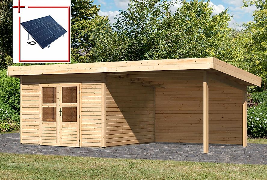 Karibu Gartenhaus "Perlsee 3" mit Anbaudach günstig online kaufen