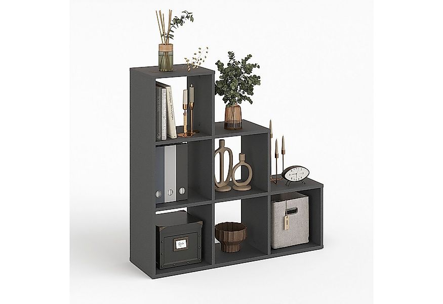 KOMTO Bücherregal Vexo Treppenregal Stufenregal - Raumteiler Regal mit 6 Fä günstig online kaufen