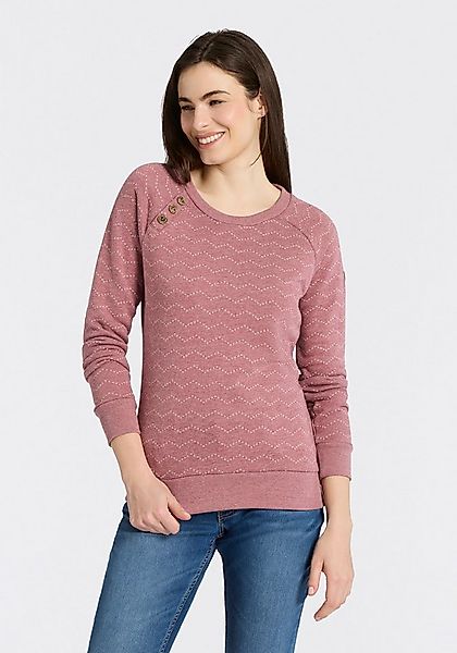Ragwear Sweatshirt DARIA ZIG ZAG O mit Zierknöpfen am Ausschnitt günstig online kaufen