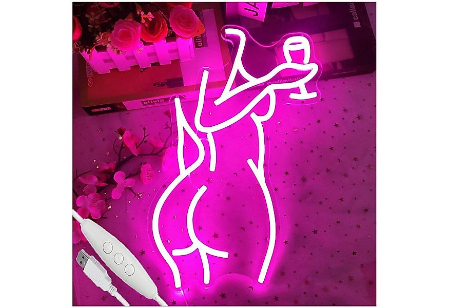 MUPOO LED Dekofigur Lady Back Neon Licht Sexy Lady Neonschild für Wand Deko günstig online kaufen