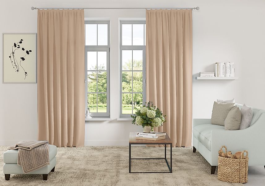 my home Vorhang "Parry" Kräuselband 2 Stk. tlg. 2-er Set, blickdicht, monoc günstig online kaufen