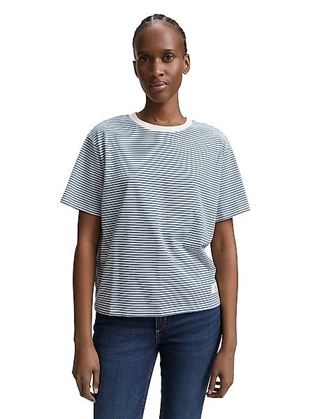 TOM TAILOR Denim T-Shirt mit Streifen Muster günstig online kaufen