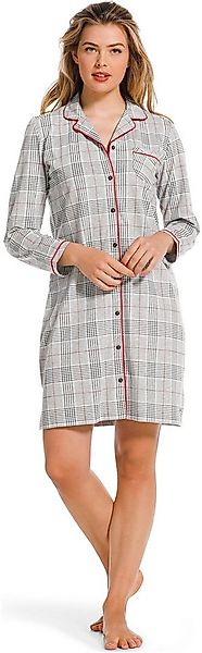 Pastunette Nachthemd Modisches Damen Schlafshirt geknöpft kariert (1-tlg) M günstig online kaufen