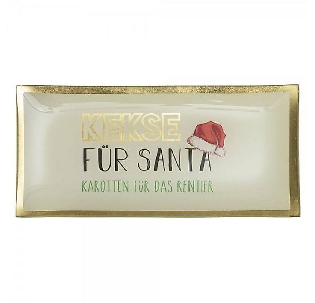 Giftcompany Geschirr Glasteller Kekse für Santa Hellgrau (21x10cm) günstig online kaufen