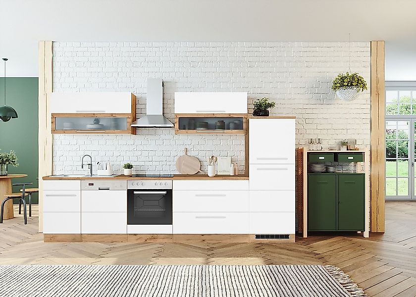 KOCHSTATION Küchenzeile »KS-Wien« Breite 330 cm, wahlweise mit E-Geräten günstig online kaufen