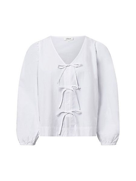 s.Oliver Langarmbluse Verspielte Popeline-Bluse mit Schleifen und Puffärmel günstig online kaufen