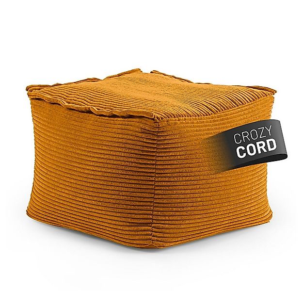 Lumaland Sitzsack Hocker Modular Cord 54x54x40cm senfgelb, Sessel abnehmbar günstig online kaufen