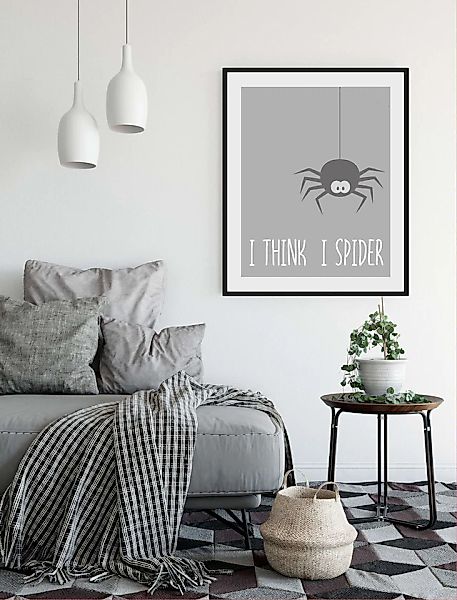 queence Bild »Spinne«, Schriftzug-Humor-Sprüche & Texte-Schwarz-Weiß-Insekt günstig online kaufen