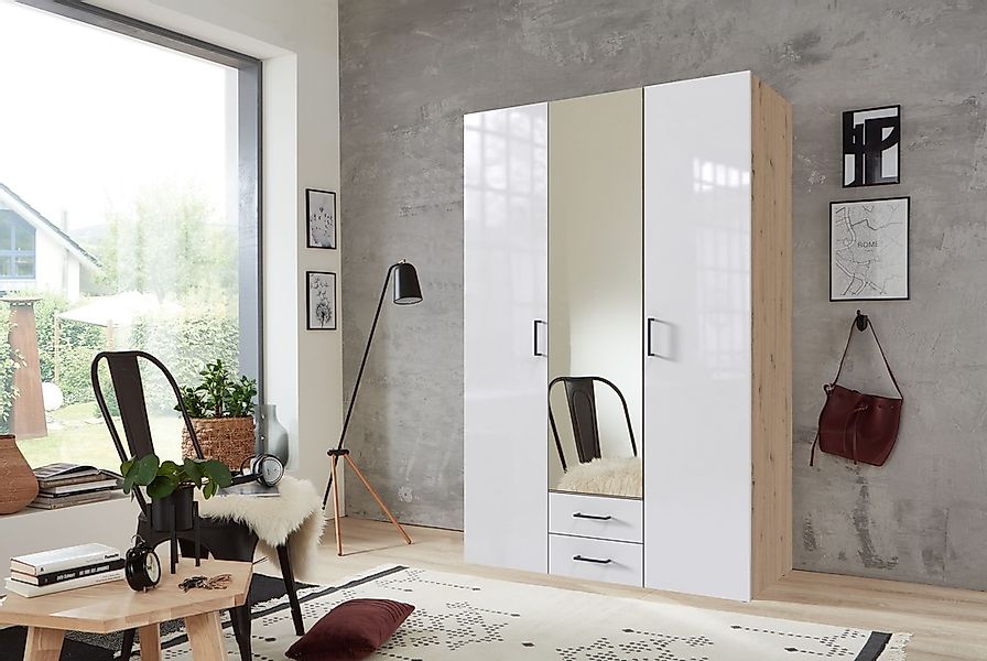 Wimex Drehtürenschrank "Mugano" mit langen oder kurzen Griffen aus Metall, günstig online kaufen