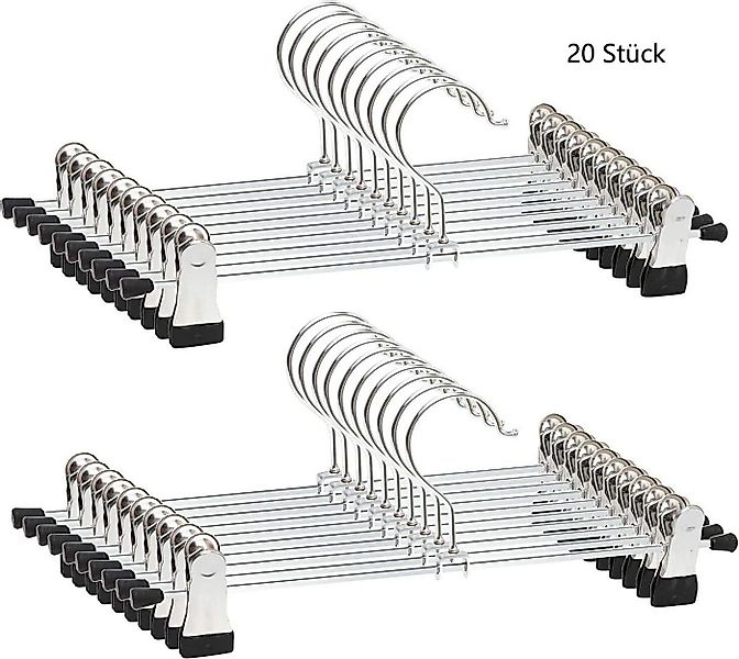 Refined Living Kleiderbügel 20 xHosenbügel Klammerbügel Kleiderbügel Metall günstig online kaufen