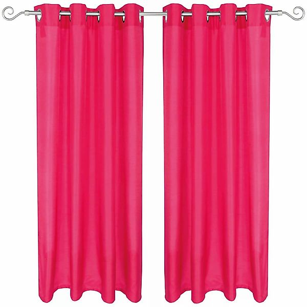 Arsvita 2er Pack Gardine Blickdicht Alessia mit Ösen 140 cm x 145 cm Pink günstig online kaufen