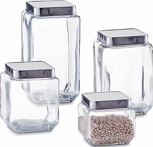 Zeller Present Vorratsglas, (4 tlg.), dekorativ und praktisches Set günstig online kaufen