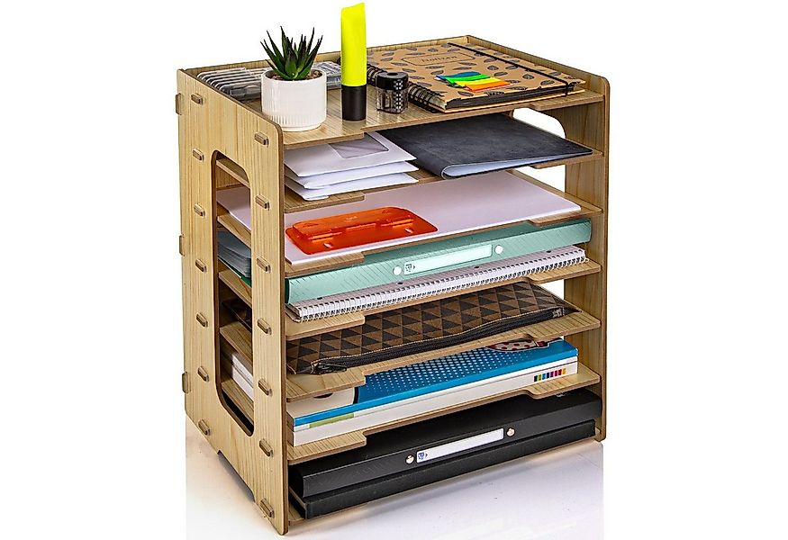Dimono Dokumentenhalter Schreibtisch-Organizer (Papierablage aus Bambus, Br günstig online kaufen