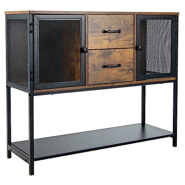 Costway Sideboard Industriell Buffetschrank Holz Braun 100 x 35 x 85 cm günstig online kaufen
