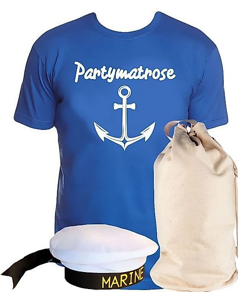 coole-fun-t-shirts Kostüm Matrosen Kostüm Set Partymatrose T-Shirt + Matros günstig online kaufen