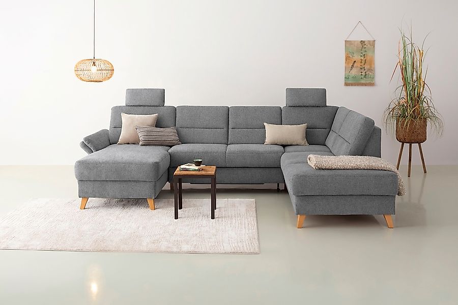Home affaire Wohnlandschaft "Westerland U-Form" Federkern, wahlweise Bettfu günstig online kaufen