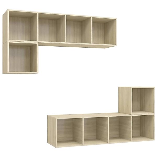 VidaXL 4-tlg. TV-Schrank-Set Sonoma-Eiche Holzwerkstoff 13 günstig online kaufen